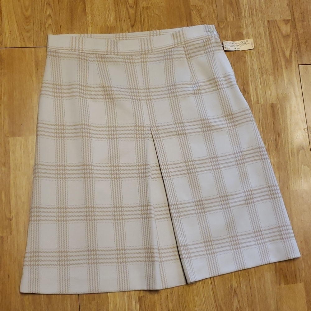 NWT Vintage dead stock knit plaid skirt 70s/80s